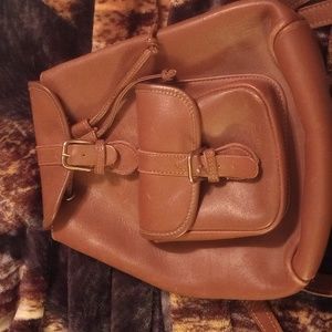 Leather mini backpack bag